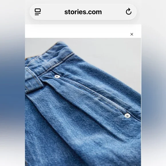 & Other Stories Pleated Wide Leg Trouser Jeans Size 12 - Picture 2 of 8